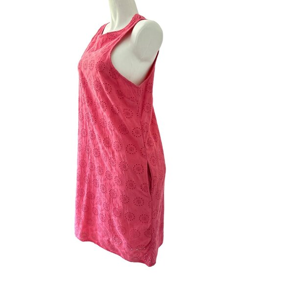 Charlie Paige Pink Sleeveless Eyelet Shift Dress M - Picture 3 of 12